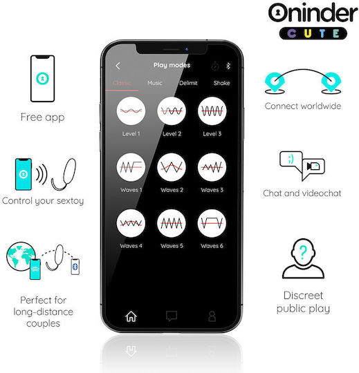 Oninder Cute Mini Δονητής Egg με Απομακρυσμένο Έλεγχο 8.5cm Τιρκουάζ