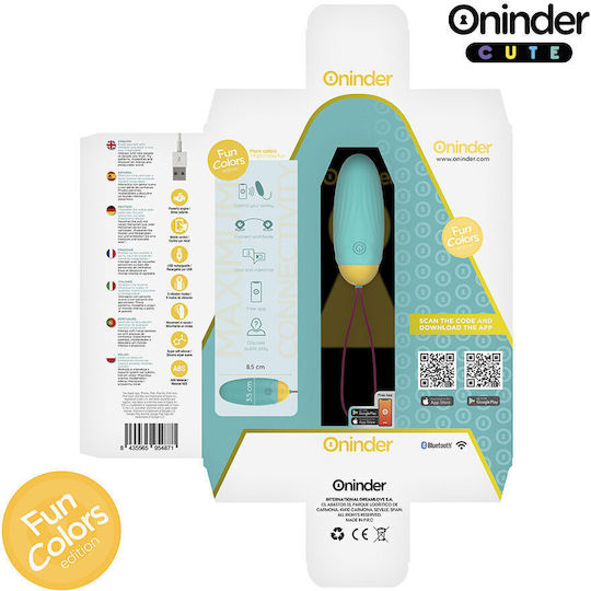 Oninder Cute Mini Δονητής Egg με Απομακρυσμένο Έλεγχο 8.5cm Τιρκουάζ