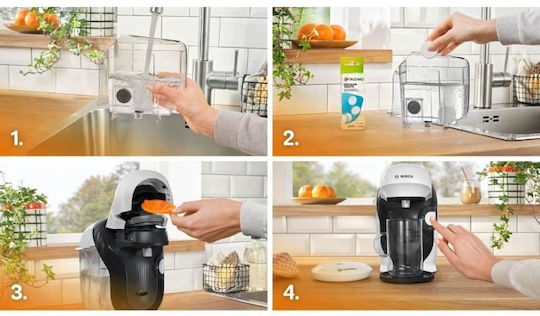Bosch Style Καφετιέρα για Κάψουλες Tassimo Πίεσης 3.3bar Λευκή
