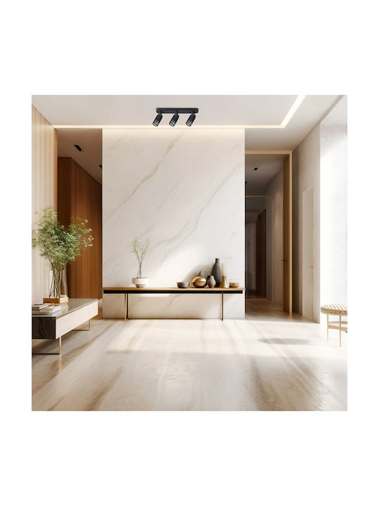 Eko Light Τριπλό Σποτ με Ντουί GU10 σε Μαύρο Χρώμα