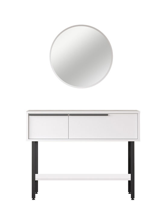 Konsolemit Spiegel White-Black L100xB29.5xH76cm