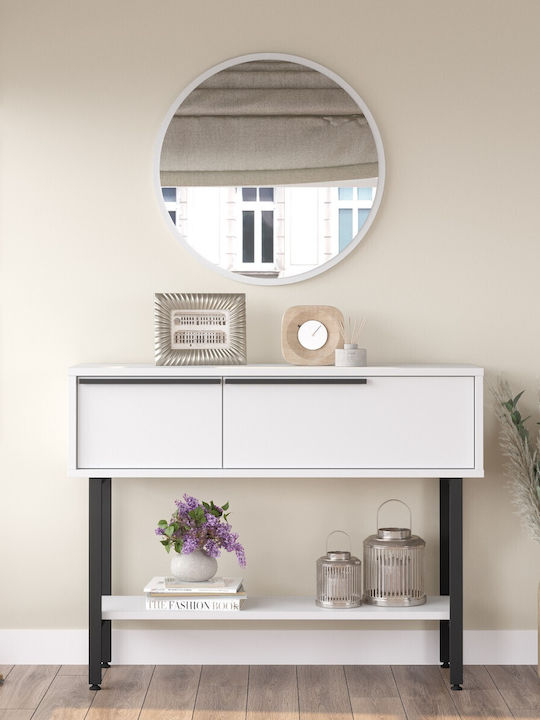 Konsolemit Spiegel White-Black L100xB29.5xH76cm
