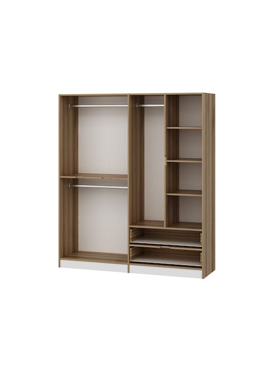 Six Door Wardrobe Elina Oak-white 185x52x208cm