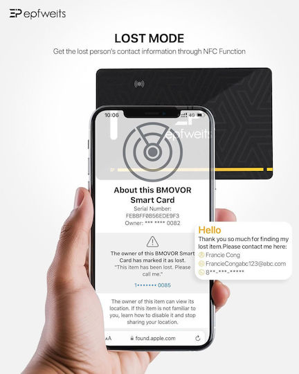 Apple Find My Negru Reîncărcabil