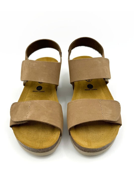 Anatomic Women's Leather Platform Shoes Nobuck Taupe