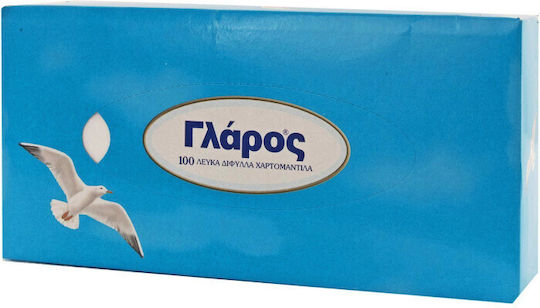 Γλάρος 100 Χαρτομάντηλα 2 Φύλλων (1 Κουτί)