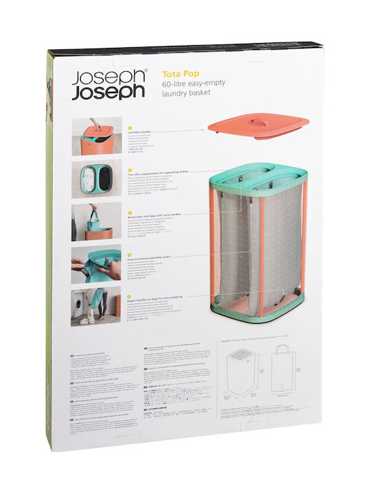 Joseph Joseph Καλάθι Απλύτων Πλαστικό 60lt με Καπάκι 71x39.5x39.5cm Γκρι