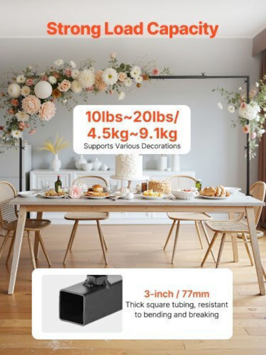 Vevor 2pcs Over Table Rod Stand Arch Frame 28-98 In L Adjustable Clamp Décor