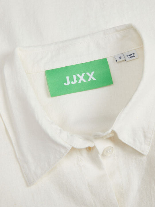 Μακρυμάνικο Γυναικείο Λινό Πουκάμισο Off White