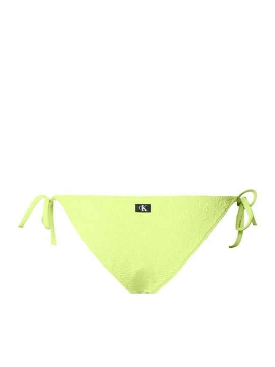 Bikini Slip mit Schnürchen Grün