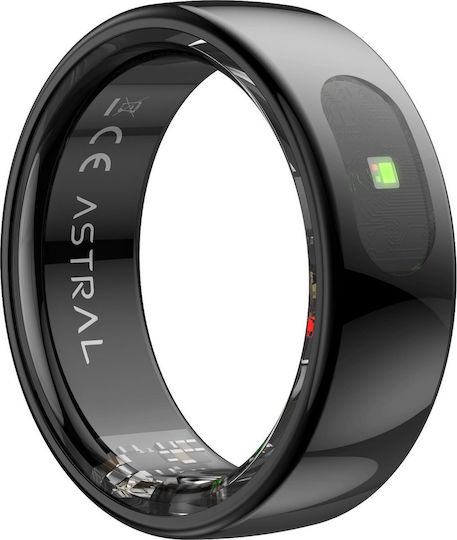 Forever Astral SR-100 Smart Ring 20mm Wasserdicht mit Pulsmesser Schwarz