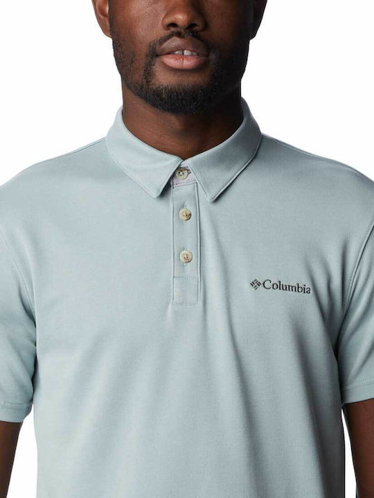 Nelson Point Polo Short Sleeve Blouse Turquoise