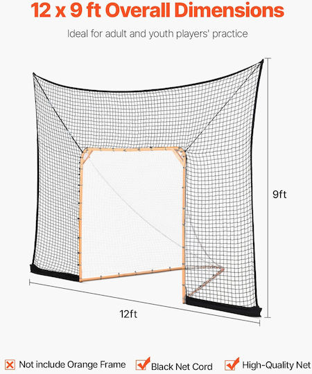 Vevor 12x9 Ft Hockey Lacrosse Torwartnetz Training Erweiterte Abdeckung