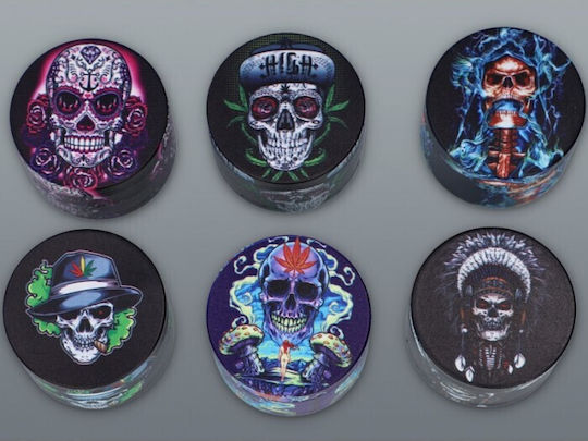 Mado Multi Skull Tobacco Grinder 50mm 4 Parts 661-2187 C