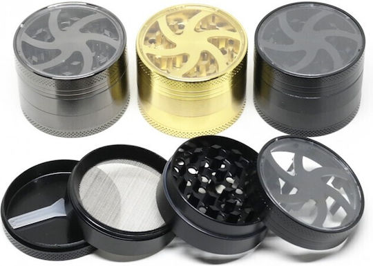 Трифачка За Тютюн Mado 52mm 4 Части 661-2161 Алуминий Прозорец Антрацит