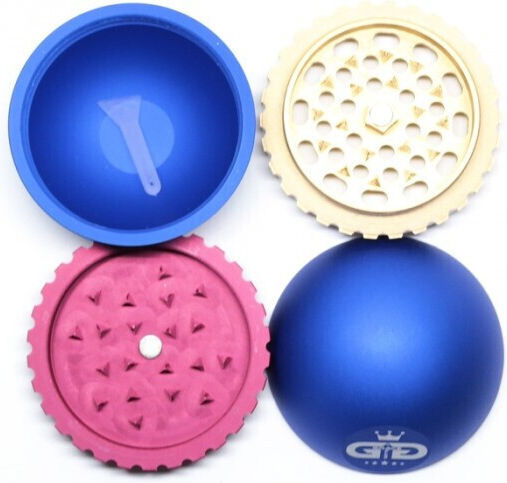 Grace Ball Jk4207 Aluminum Tobacco Grinder 4 Parts 50mm Red