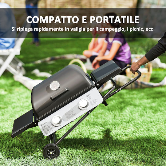 Outsunny Tragbar Gasgrill Rost mit 2 cm 2.8kW