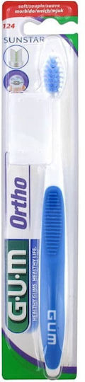 GUM 124 Ortho Toothbrush Red