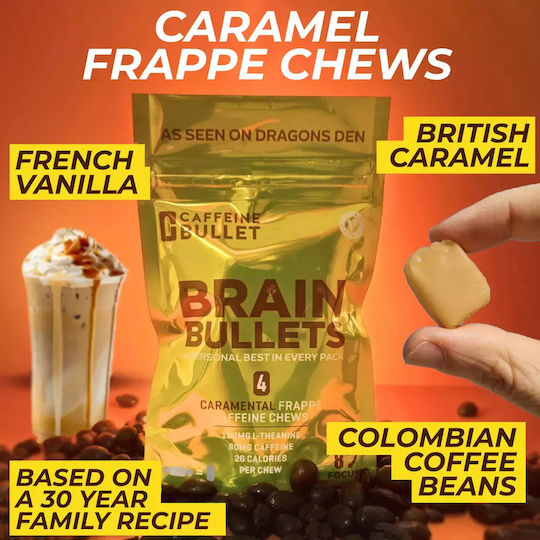 Performance Bullet Brain Bullet Ergänzung für Speicher & Konzentration 40 Kautabletten Caramental Frappe