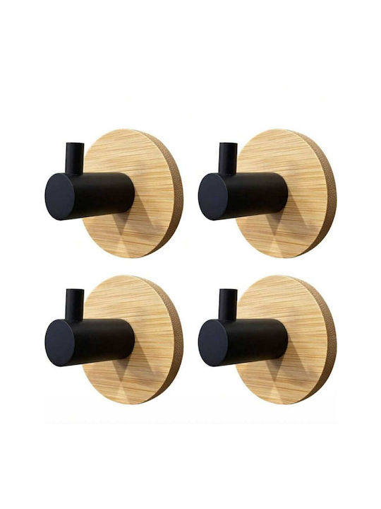 Single Wall-Mounted Bathroom Hook Brown