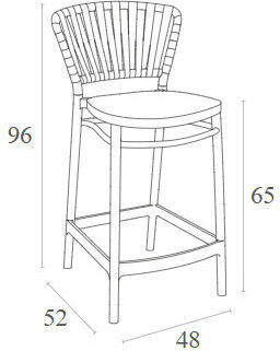 Băncuțe De Grădină Tip Bar Pentru Exterior Din Polipropilenă Marsala 48x52x96cm