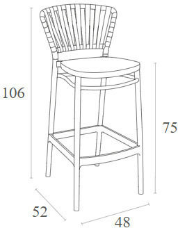 Băncuță De Grădină Tip Bar Pentru Exterior Din Polipropilenă Marsala 48x52x106cm