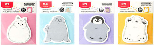 M&g Αυτοκόλλητες Σημειώσεις Chubby Animals 30φ 4 Σχέδια 1 Τμχ