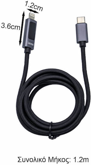 Takemore LED USB-C to Lightning Cable 27W Black 1.2m (BA10CL)