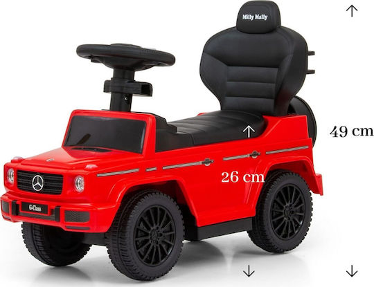 Milly Mally Mercedes G350D Baby Push Walker with Parental Handle Red