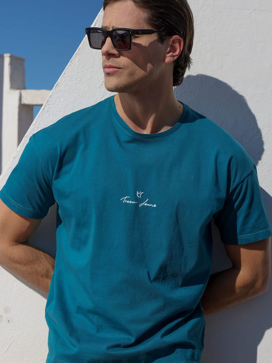 T-shirt Πετρόλ