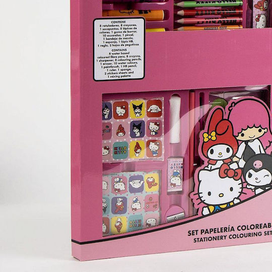 Cerda Hello Kitty Colouring Set in Case 45.3x26.7cm 43 Pieces