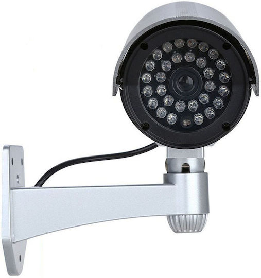 Set 4 Nextly Fake Surveillance Cameras Outdoor Indoor Use Flashing Red LED 360°/90° Rotation Waterproof AA Batteries Silver