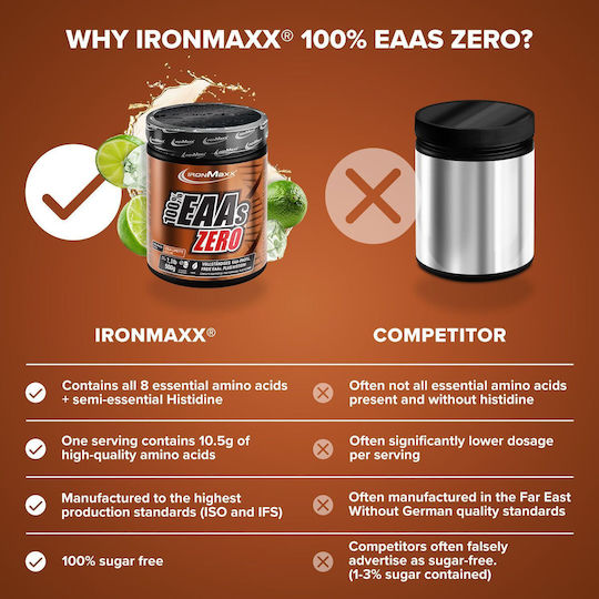 IronMaxx 100% Eaas Zero 500gr Cola Lime