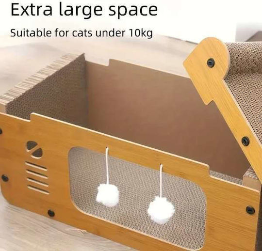 Mercaton Cat Bed Play Center Scratching Area Eco-friendly Materials 56x30x30 cm Brown