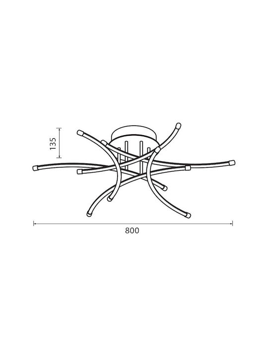 Vivalux Ceiling Mount Light 80cm Silver with Integrated LED