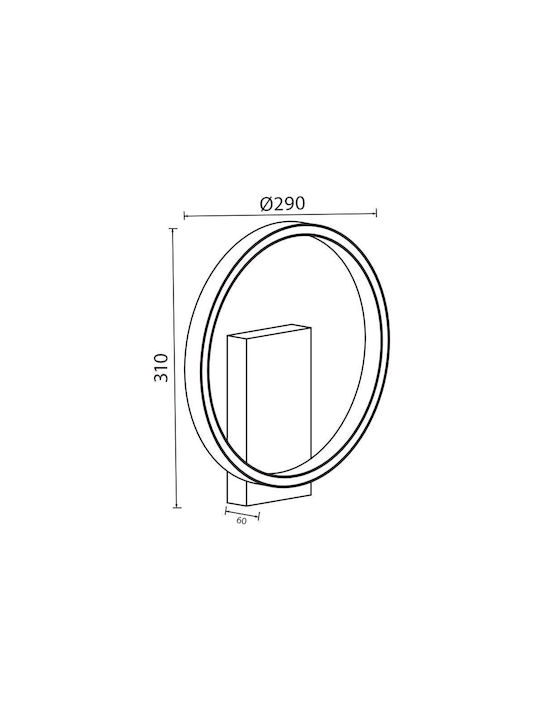 Vivalux MATTEO Lamp Wall with Integrated LED and Adjustable White Light Black 29x31x6cm