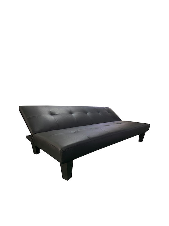 Nahele Dreisitzer Sofa Künstliches Leder Schwarz 179x82.5x78cm
