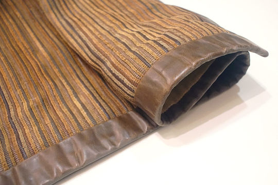 Tapicap Border Rug Rectangular Leather Beige