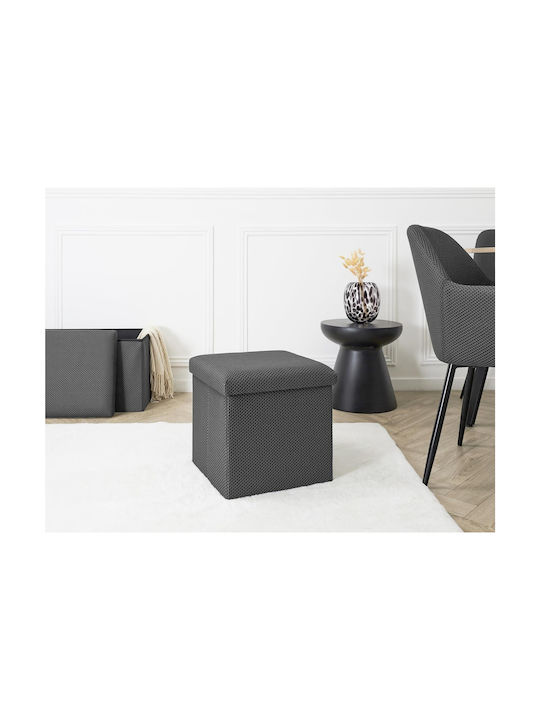Hocker Für das Wohnzimmer Mit Stauraum Gepolstert mit Stoff Grey 38x38x38cm