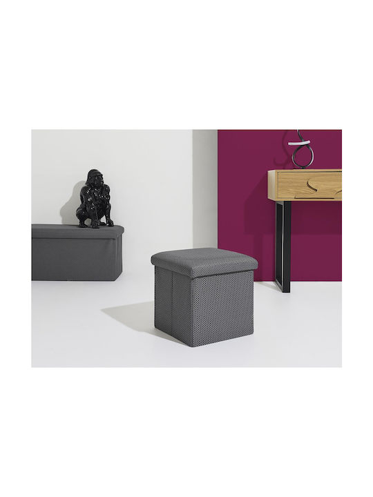 Hocker Für das Wohnzimmer Mit Stauraum Gepolstert mit Stoff Grey 38x38x38cm