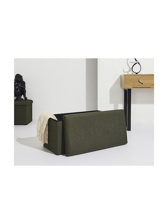 Bankhocker Mit Stauraum Stoff Khaki 76x38x38cm