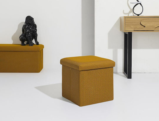 Scaune Camera de zi Cu spațiu de depozitare Tapițat cu Țesătură Yellow 38x38x38buc