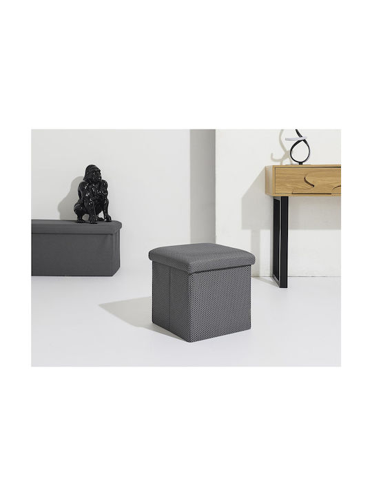 Hocker Für das Wohnzimmer Mit Stauraum Gepolstert mit Stoff Grey 38x38x38cm