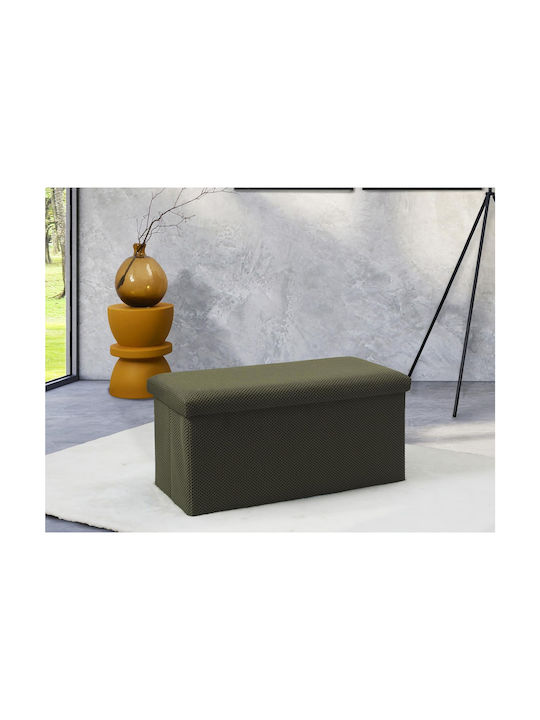 Bankhocker Mit Stauraum Stoff Khaki 76x38x38cm