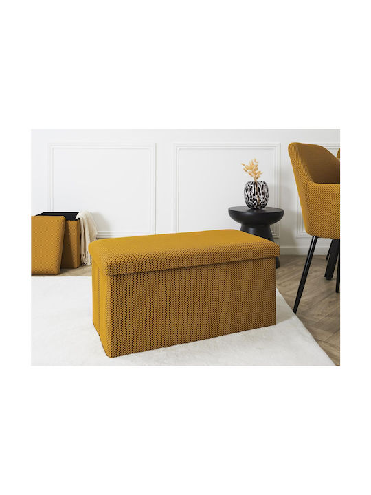 Bankhocker Mit Stauraum Gepolstert Mit Stoff Gelb 76x38x38cm
