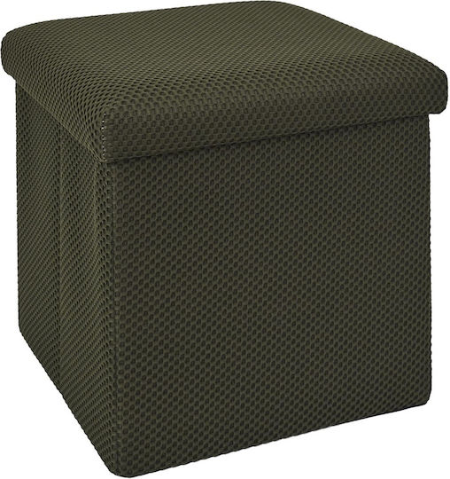 Hocker Für das Wohnzimmer Mit Stauraum Gepolstert mit Stoff Khaki 38x38x38cm