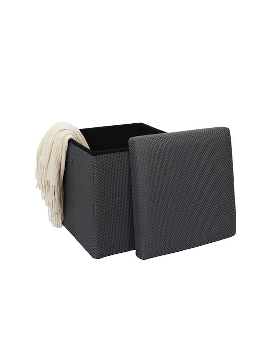Hocker Für das Wohnzimmer Mit Stauraum Gepolstert mit Stoff Grey 38x38x38cm
