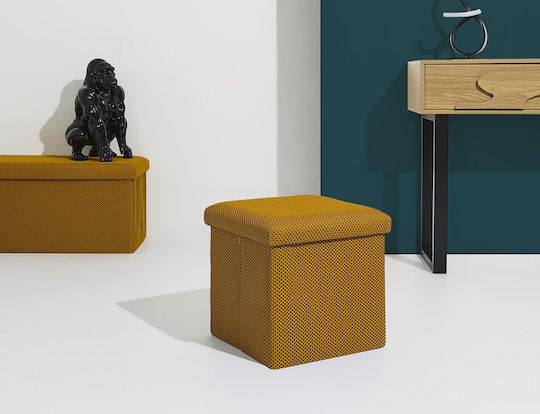 Scaune Camera de zi Cu spațiu de depozitare Tapițat cu Țesătură Yellow 38x38x38buc