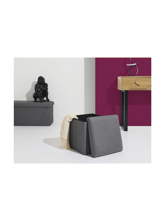 Hocker Für das Wohnzimmer Mit Stauraum Gepolstert mit Stoff Grey 38x38x38cm