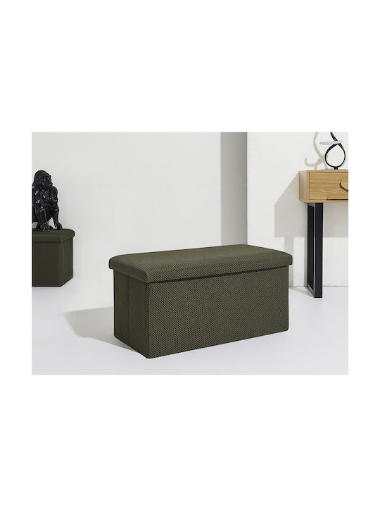Bankhocker Mit Stauraum Stoff Khaki 76x38x38cm
